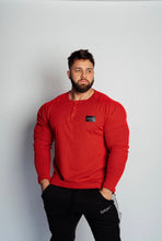Load image into Gallery viewer, Bodybuilding Henley- Red
